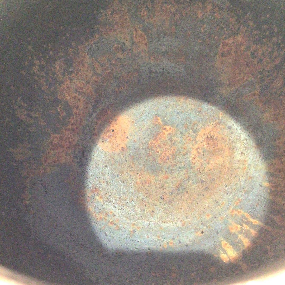 Ｍ１７６　茶釜　『釜師　加藤恵造作』『茄子耳』『素文』『棗釜』　共箱　茶道具