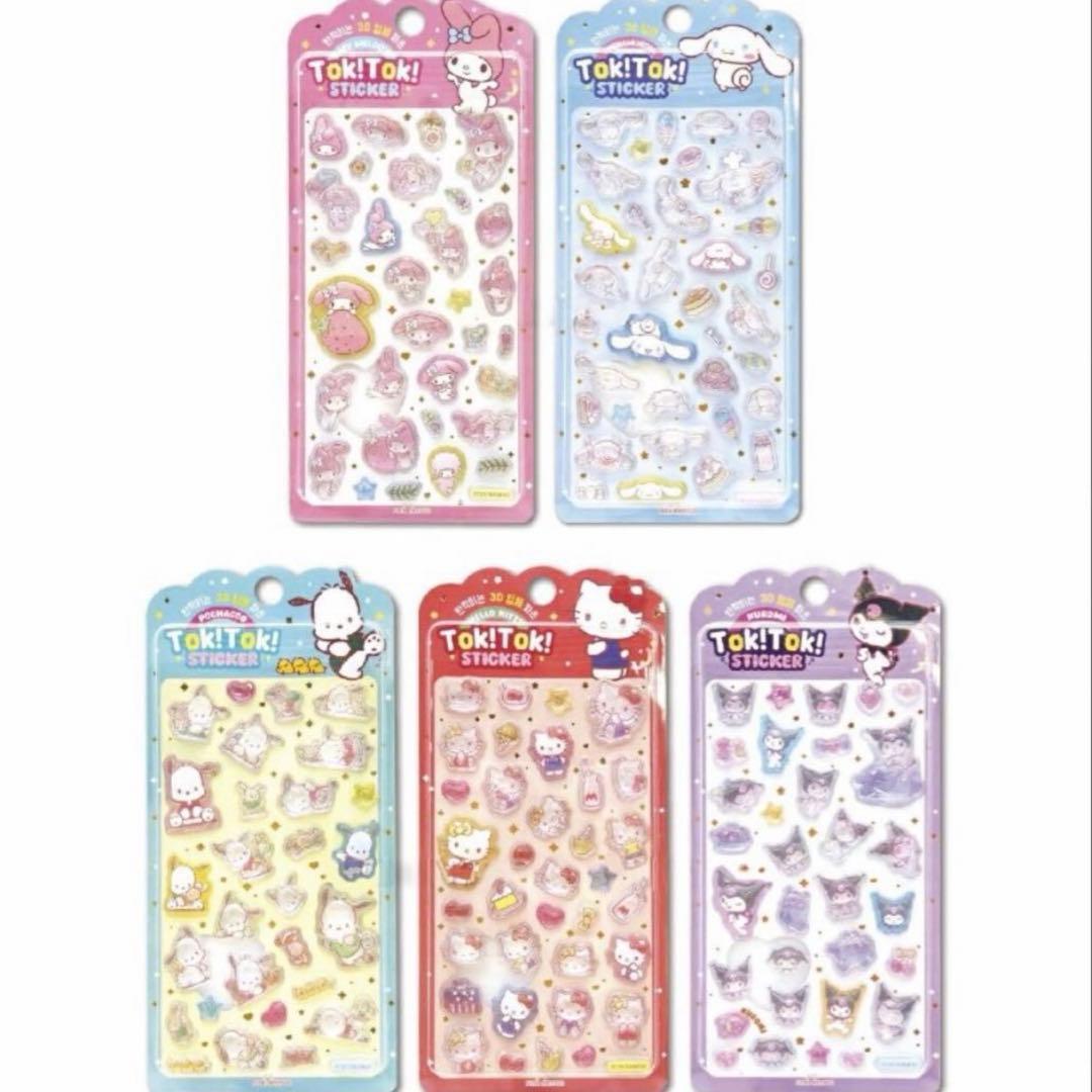 Tok!Tok! キャラクターシール BOX、各3枚5種合計15枚