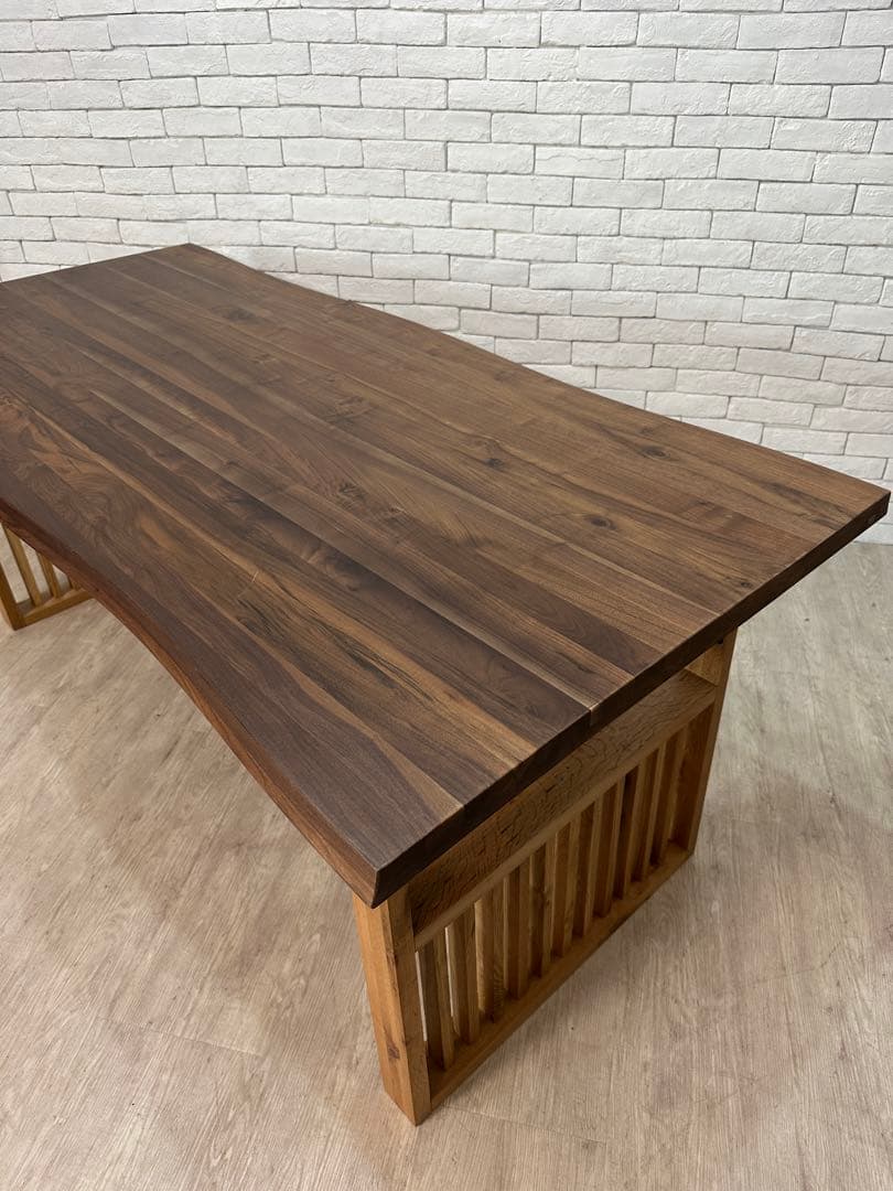 【なると 】180cm ダイニングテーブル　無垢材　デスク　机