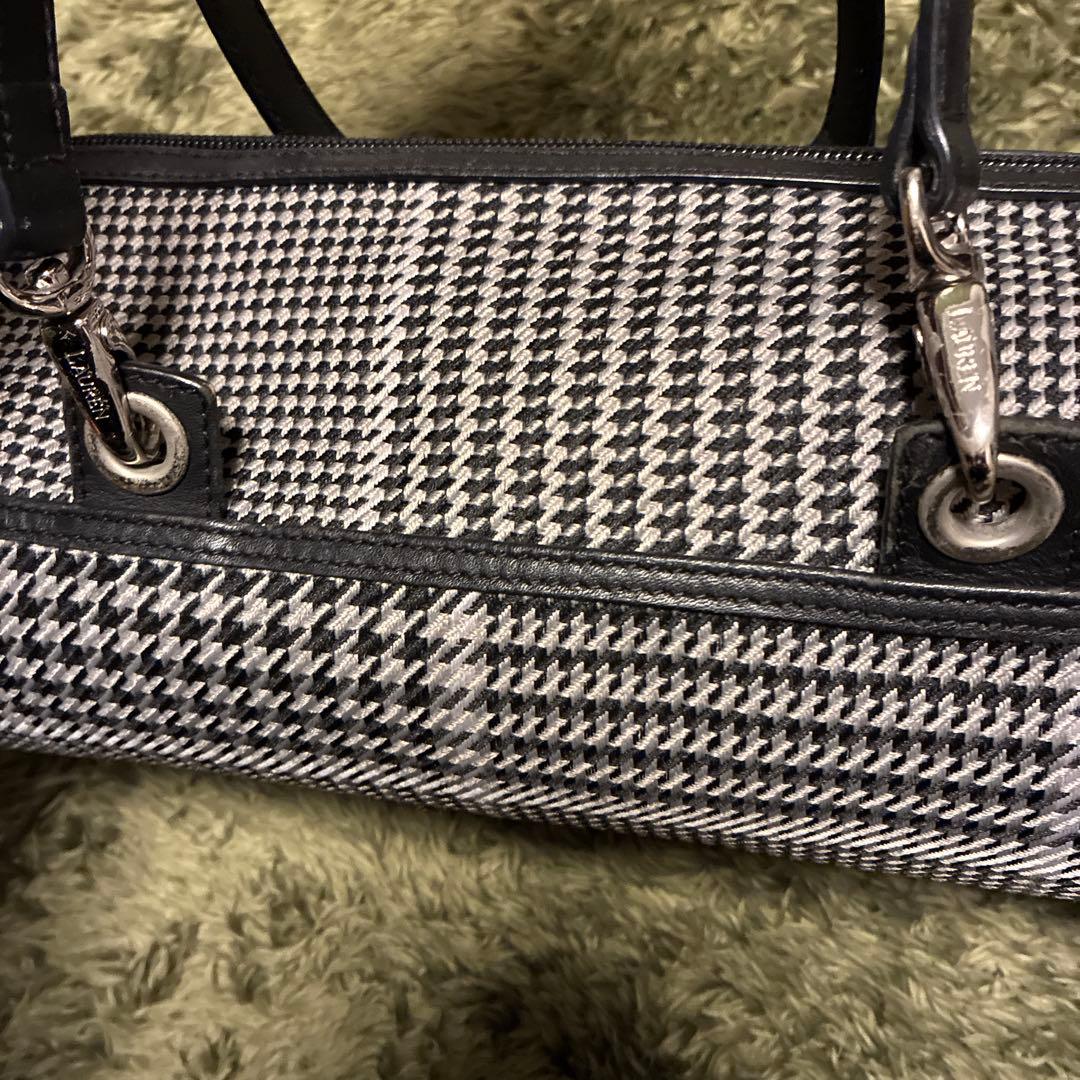 希少✨ラルフローレン 千鳥柄 ミニ ボストン ハンドバッグ ヴィンテージ