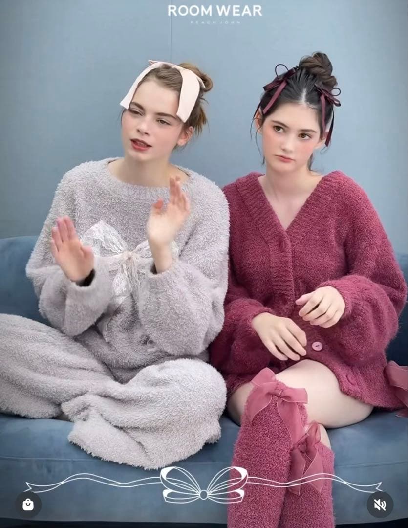 ピーチジョン PEACH JOHN フェザー カーディガン パンツ ソックス