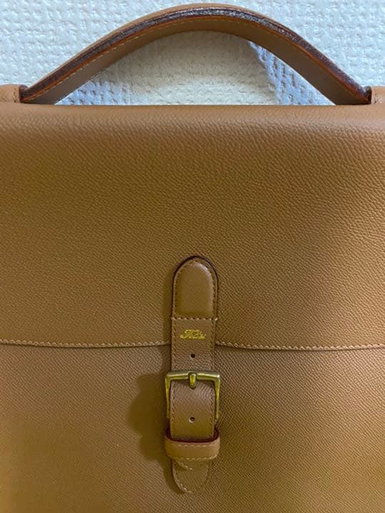 高級 フェリージ Felisi ブリーフケース レザー ピッグスキン コニャック