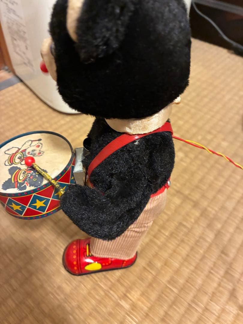 可動品！1960年代激レア ビンテージ 歩行 太鼓を叩きながら歩行するクマ