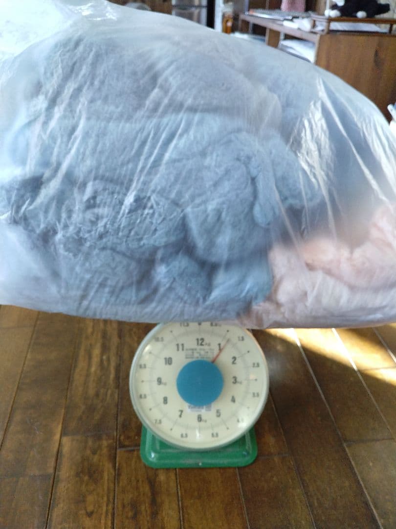 絹藍染めと草木染めの袋真綿1460g