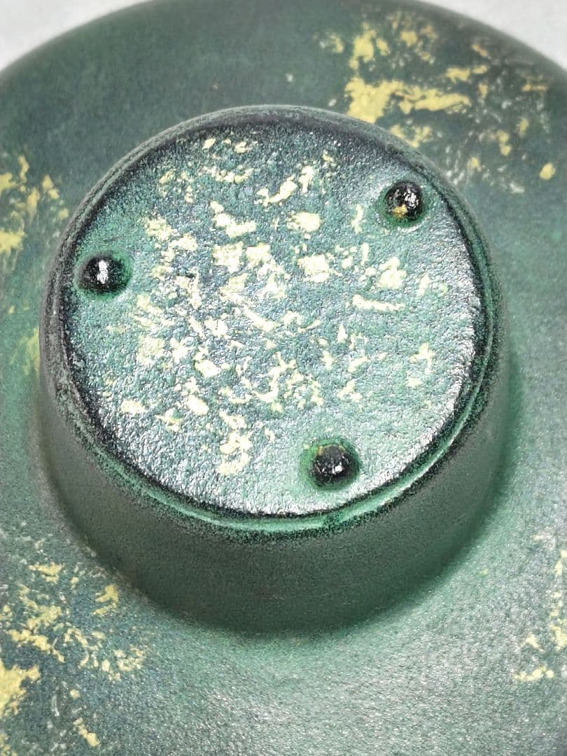 特製美術床置 金属工芸 御所車 花器 花生 花びん 花入 菊模様 置物飾り