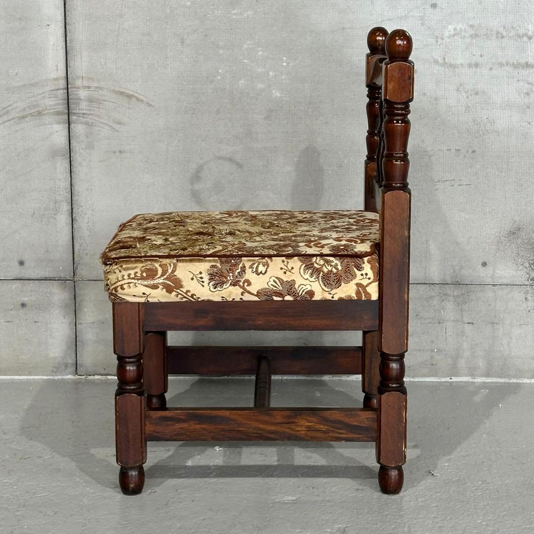 ✦80s✦昭和レトロ ゴブラン織 ヴィンテージ スピンドルチェア 木製 古家具