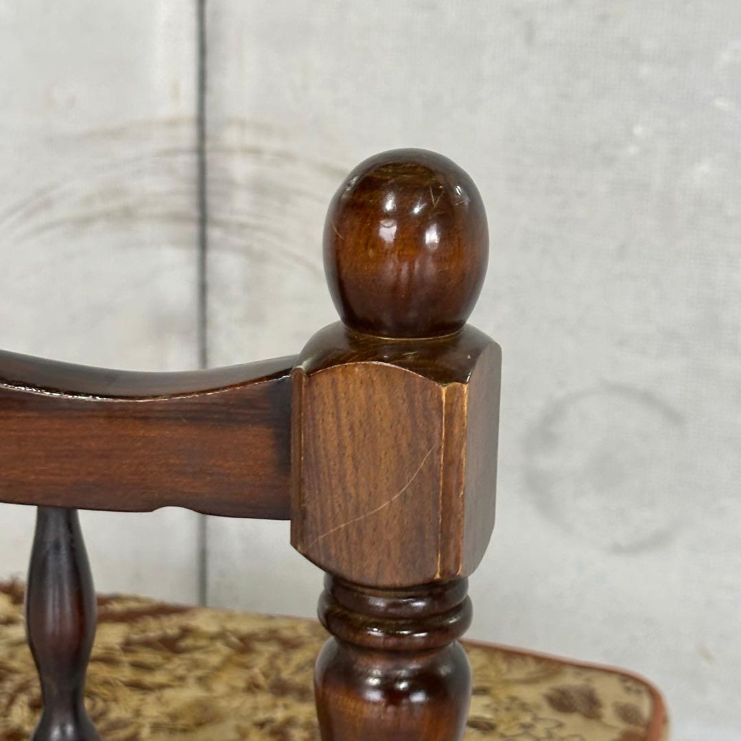 ✦80s✦昭和レトロ ゴブラン織 ヴィンテージ スピンドルチェア 木製 古家具