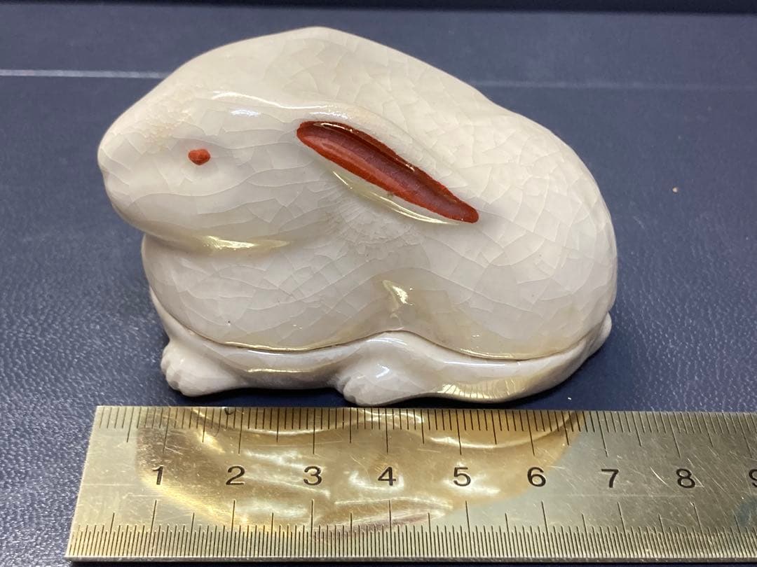 香合　うさぎ　焼き物