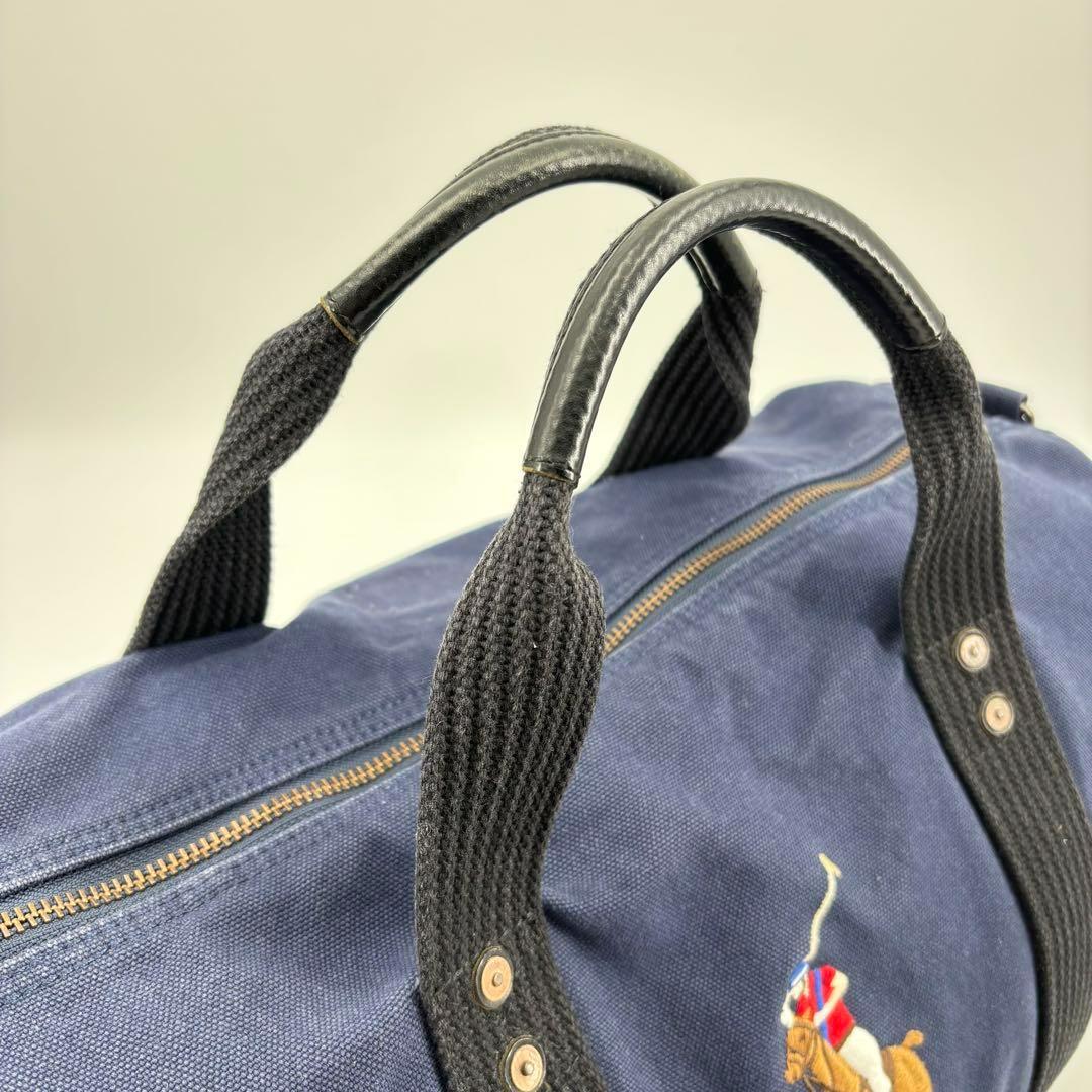 ポロラルフローレン 2way ボストンバッグ ダッフル ビッグポニー 刺繍 紺