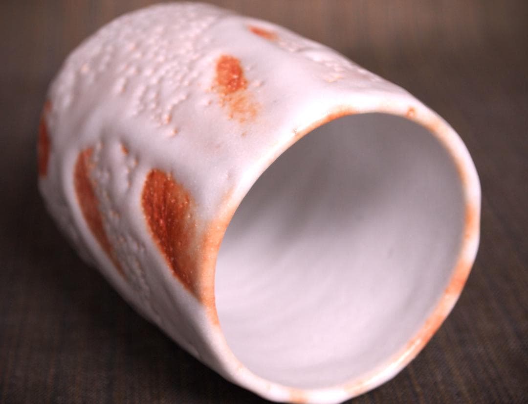 未使用★小林武春★志野湯のみ★共箱・栞