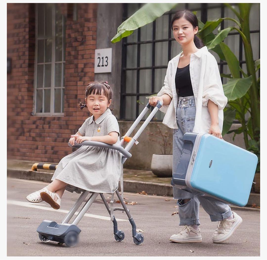 子供用乗れるスーツケースキッズ キャリーケース 40L大容量 ブルー