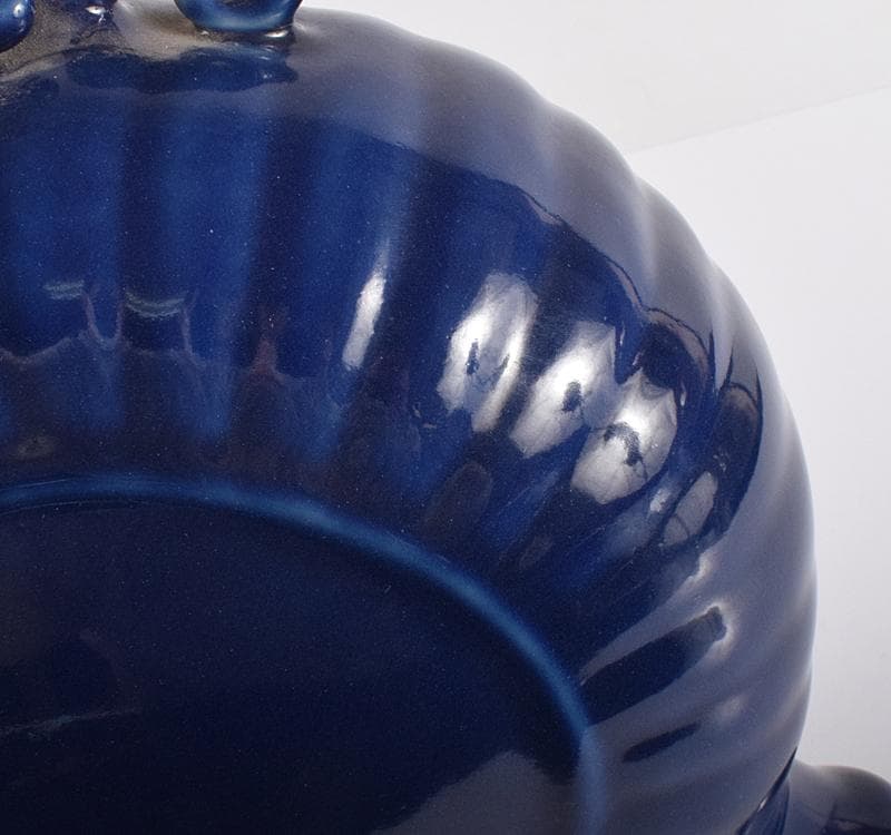 中国 大清康煕年製 瑠璃釉 双耳扁壷 M R3690C 美術品・アンティーク