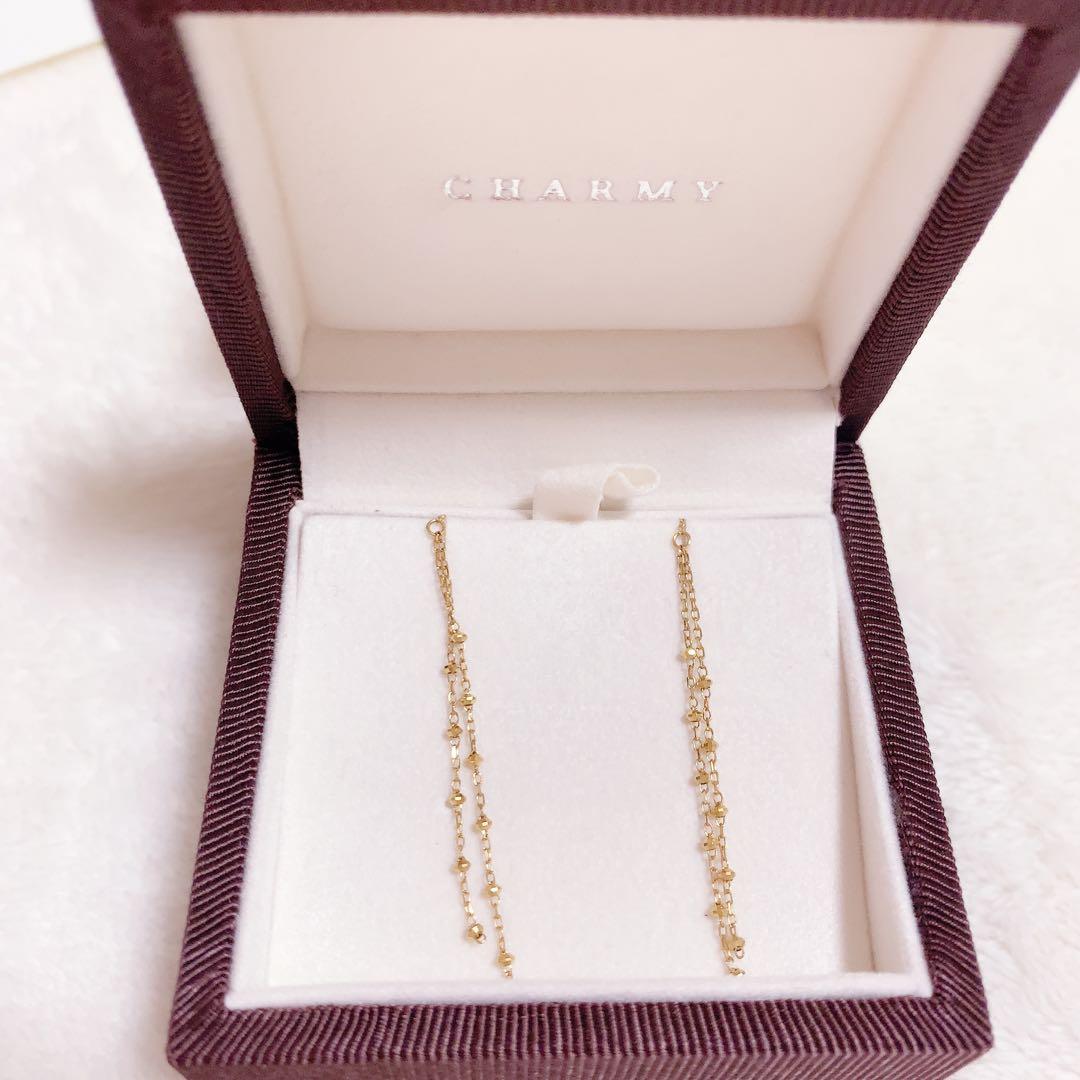 チャーミーcharmy アメリカンピアス18金キラキラゴールド