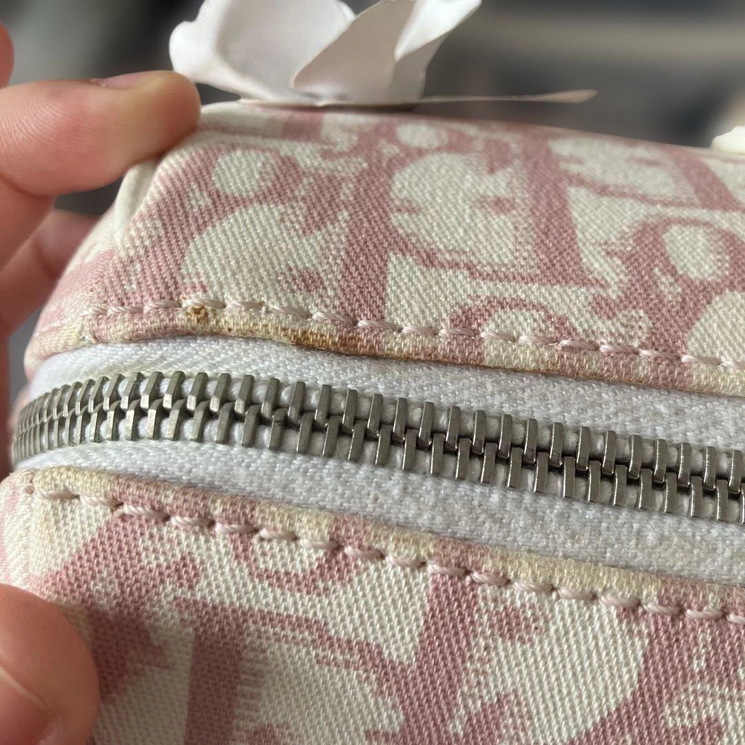 Christian Diorトロッター ミニボストンフラワーラインストーンピンク