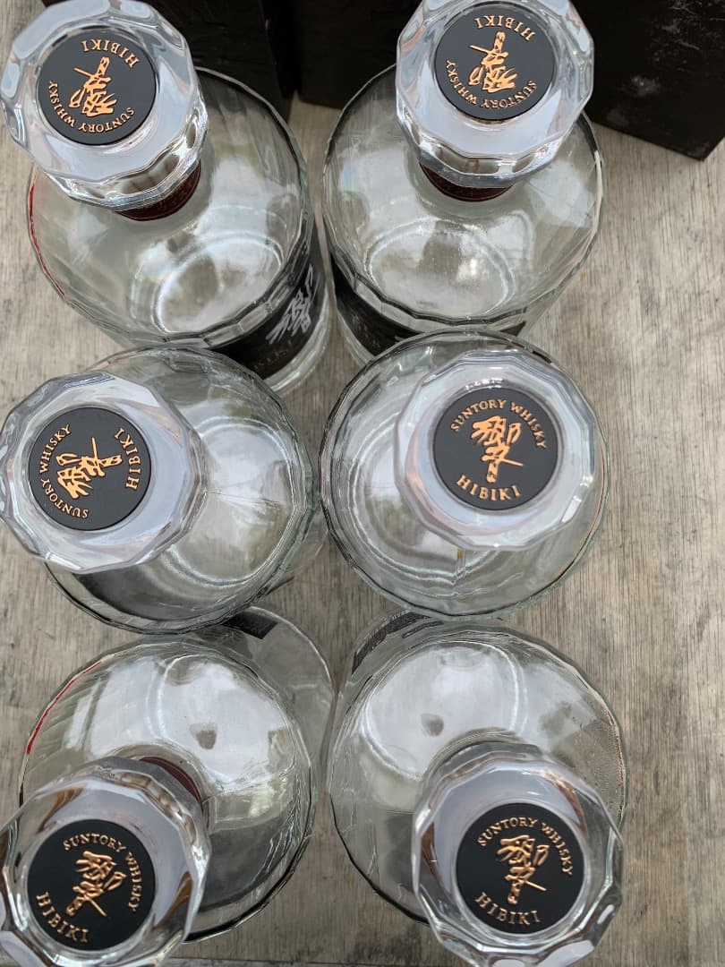 Hibiki 21年ウイスキー 空瓶(未洗浄) 空箱 6本セット