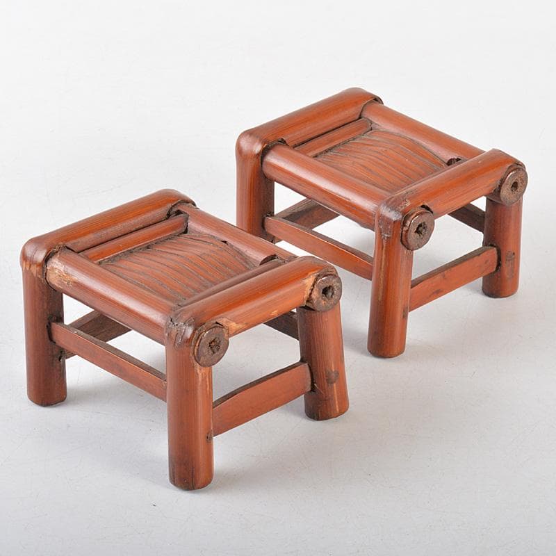 煎茶道具 古竹細工 香炉台 飾台 一對 書道具 墨置 V R5677の通販はau