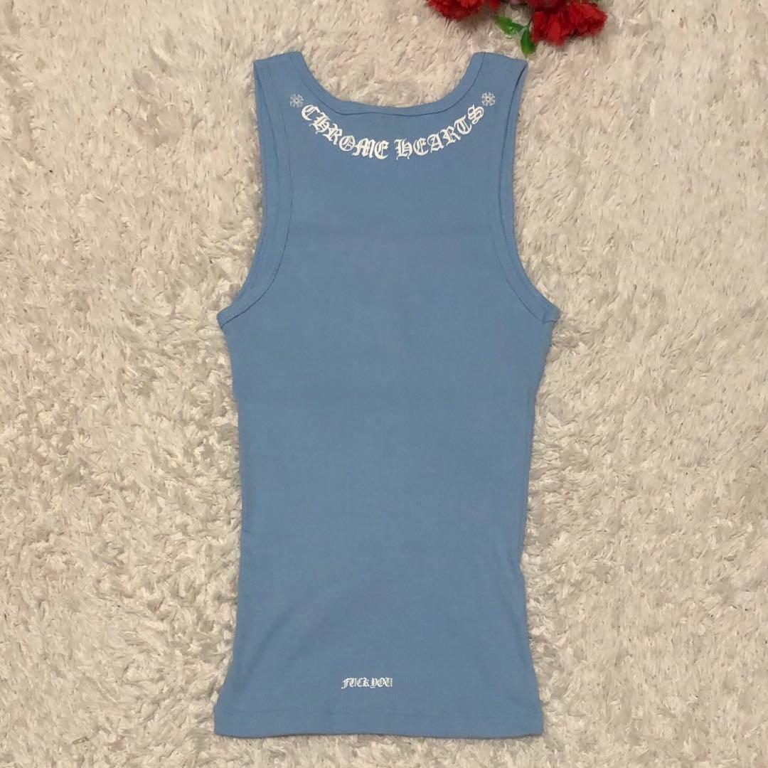 ［美品］クロムハーツ タンクトップ ネックロゴ ダガープリント ハート　M