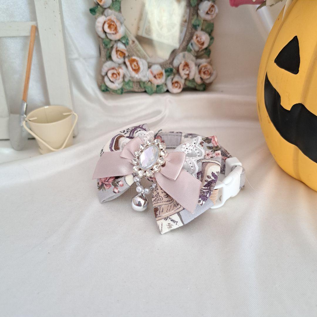 ハロウィン、スイートロリータ(シルバー)わんちゃん猫ちゃん用首輪 猫