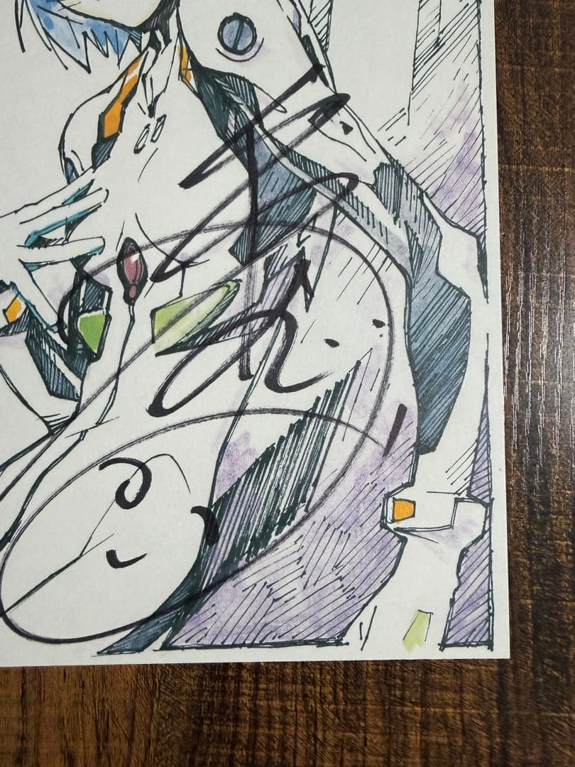 [美品]綾波レイ　新世紀エヴァンゲリオン　林原めぐみ直筆サイン入り色紙