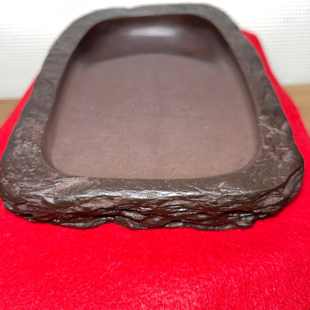 ⭕️赤間硯 野面硯 植野玉泉堂 6寸大 34mmの厚手 墨たっぷり