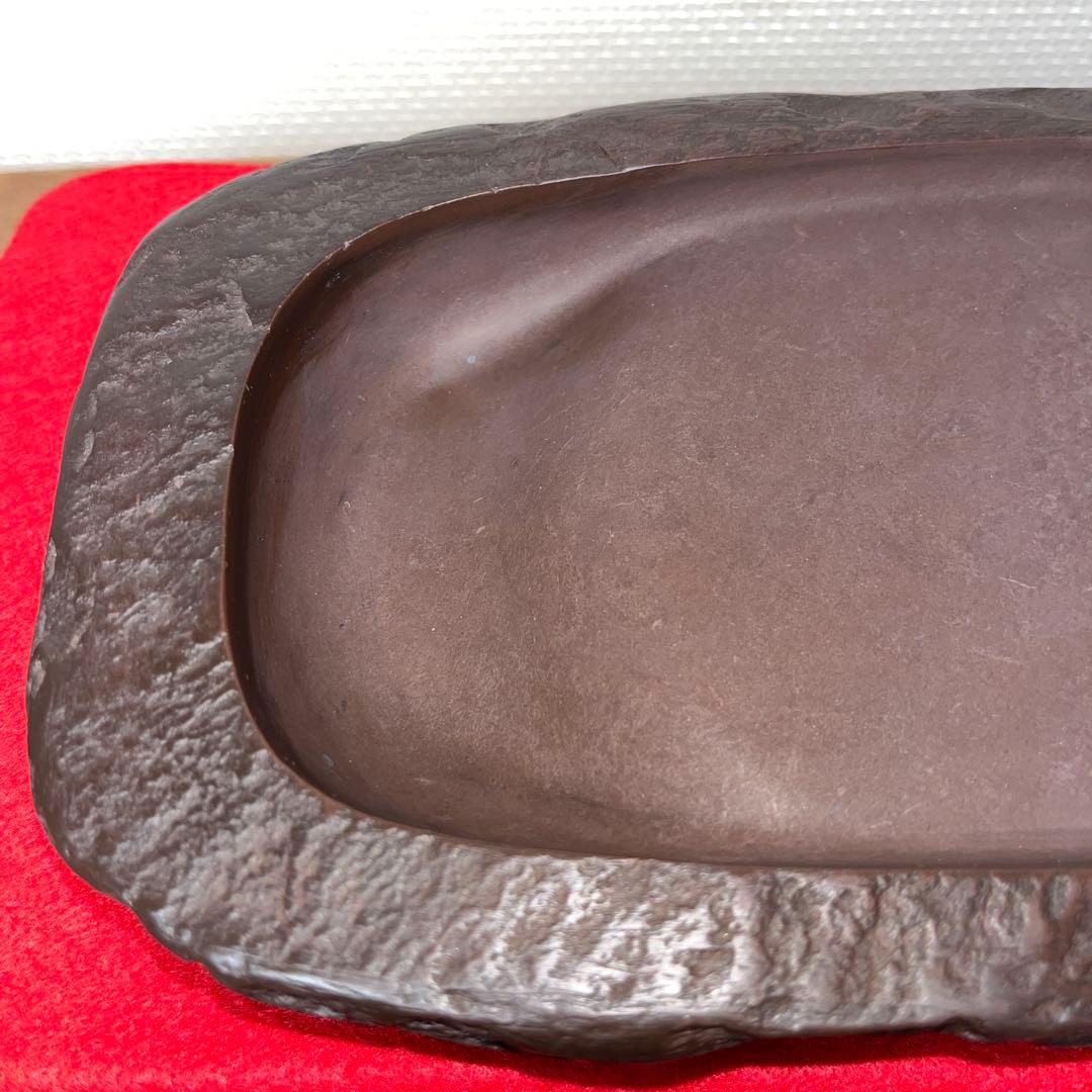 ⭕️赤間硯 野面硯 植野玉泉堂 6寸大 34mmの厚手 墨たっぷり
