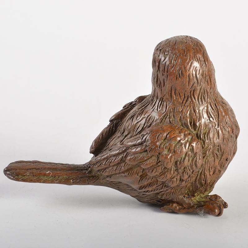 金工名品　古銅宣徳銅　鳥　紙鎮　置物　在銘　C　R6874E