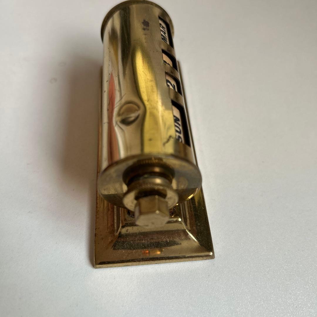 ビンテージパークシャーマン万年カレンダーゴールドメタル 卓上