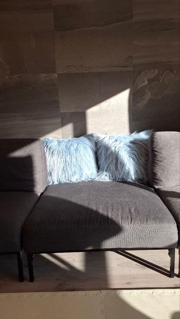 グレー ファブリック　カウチ ソファセット