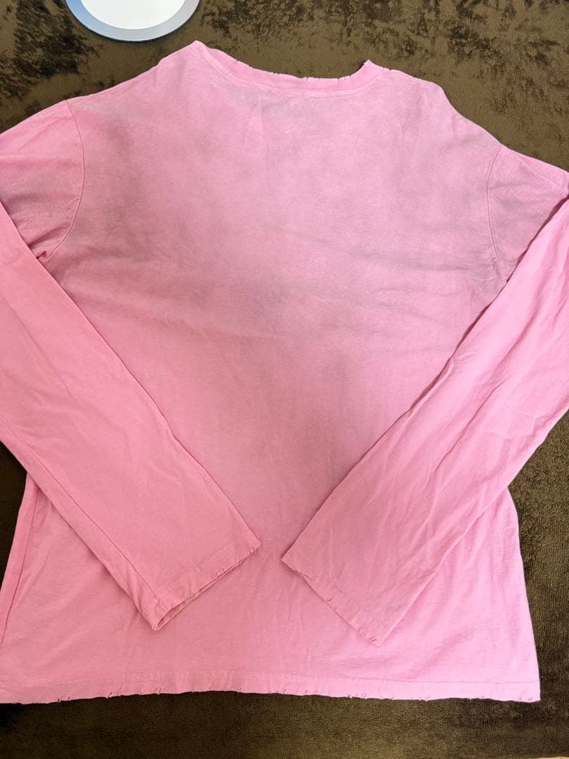 Acne Studios ロングTシャツ ピンク ダメージ加工 1996 L - メルカリ