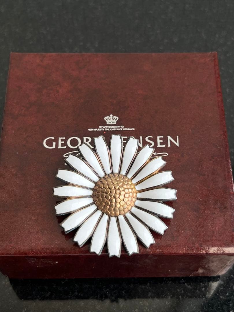 ジョージジェンセンデイジーブローチフラワーホワイト