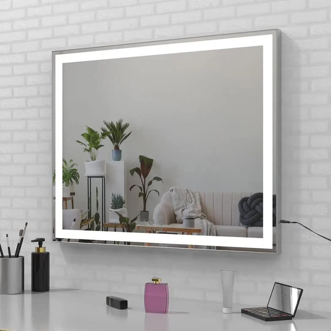 ANYHI 女優ミラー ハリウッドミラー ミラー(56.2x72cm,シルバー)