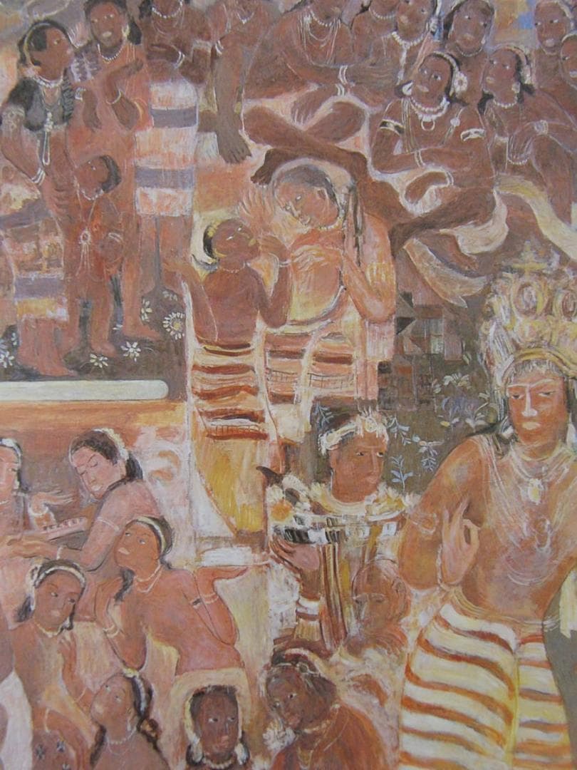 鈴木克久、【アジャンタの群像】、希少な額装用画集より