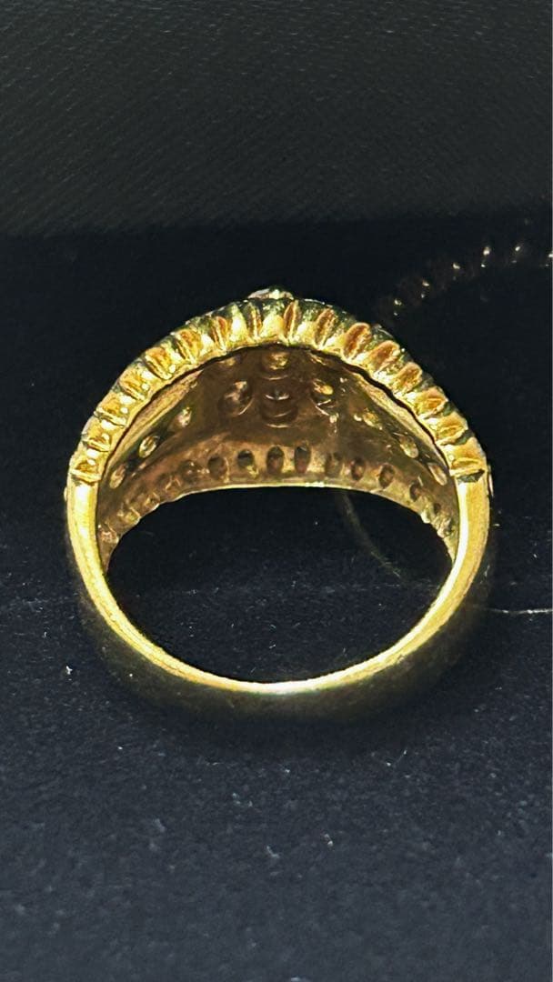 専用♡豪華 1ct フラワーモチーフ K18 天然ダイヤモンド ピンキーリング