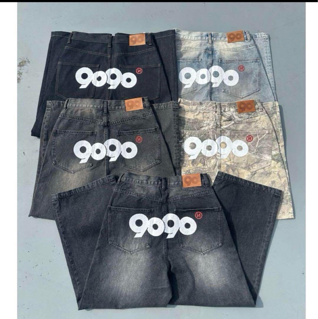 9090 OG Logo Painted Denim Pants