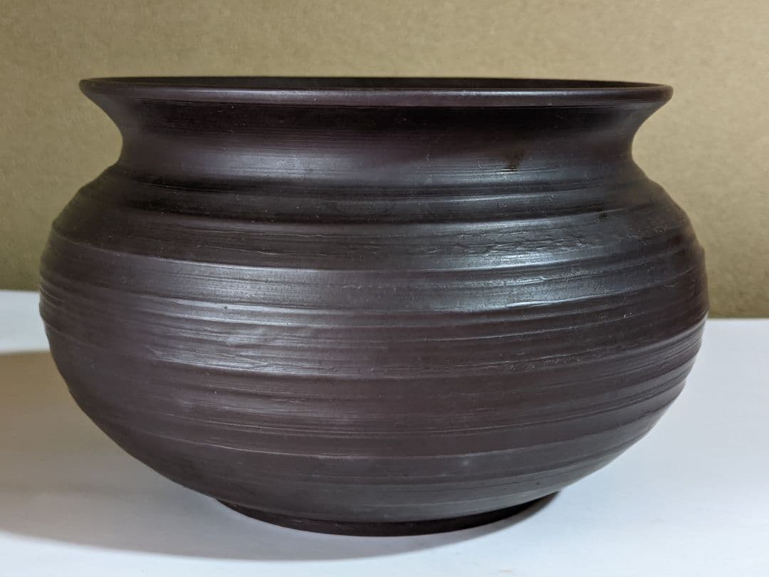 ♦万古焼 永楽造 茶道具 紫泥 建水 美術工芸品 アンティーク骨董品コレクション