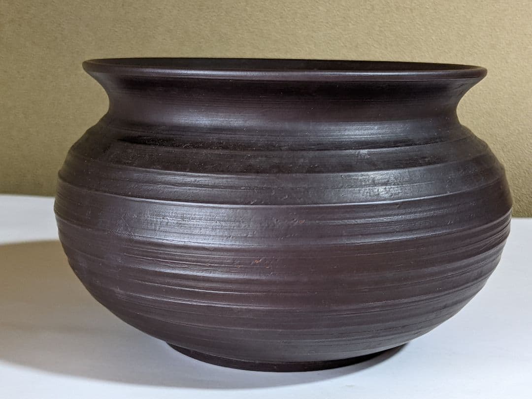 ♦万古焼 永楽造 茶道具 紫泥 建水 美術工芸品 アンティーク骨董品コレクション