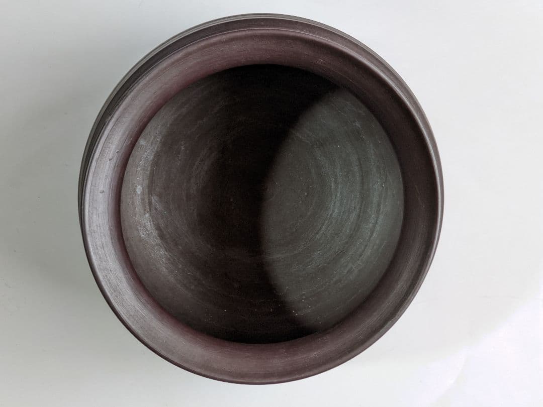 ♦万古焼 永楽造 茶道具 紫泥 建水 美術工芸品 アンティーク骨董品コレクション