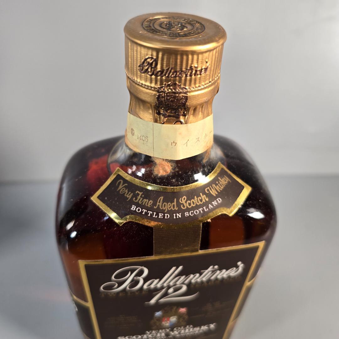 古酒バランタイン12年ウイスキー特級赤青旗紋章明治屋未開封箱付