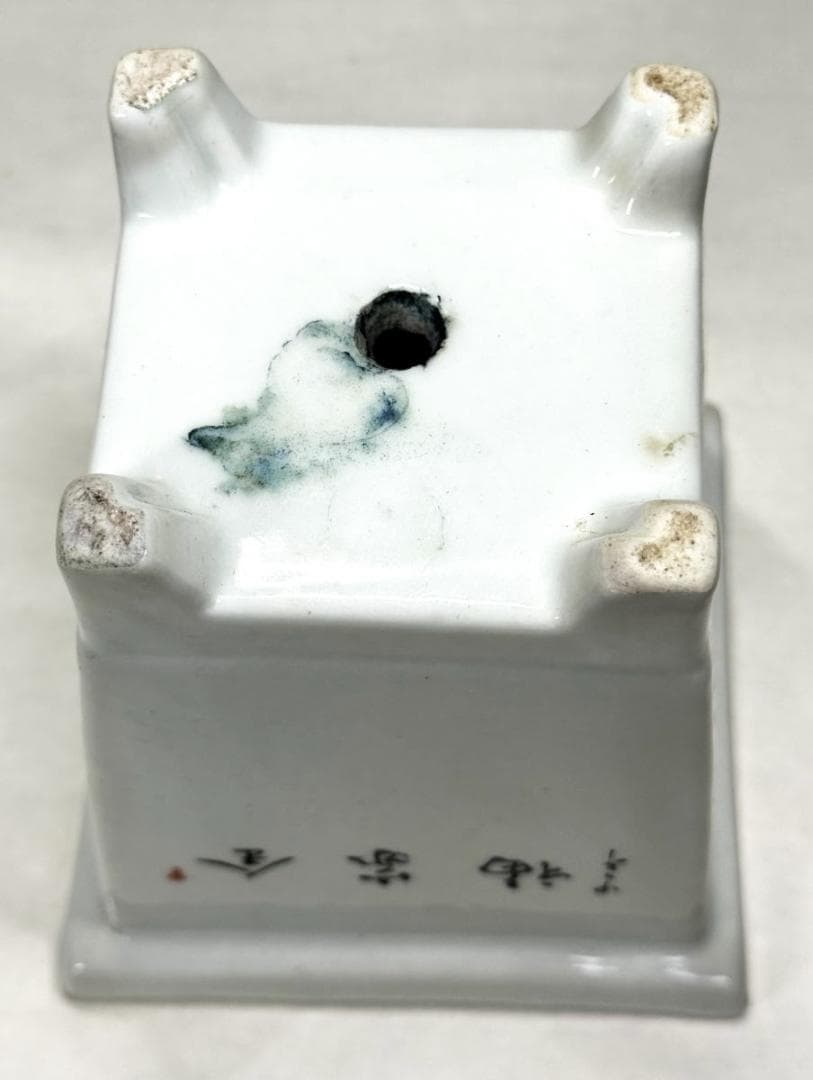 清 粉彩四角鉢 歴史唐物 琺瑯彩 伝世品焼物 ウブ品