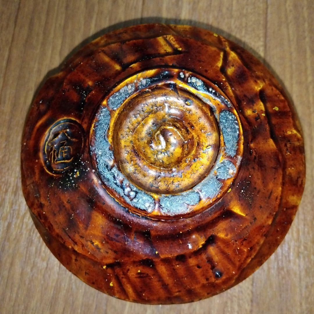 レア】大樋焼 茶道具 茶碗 飴釉茶碗 茶器 茶道 大樋焼き 茶色 緑色