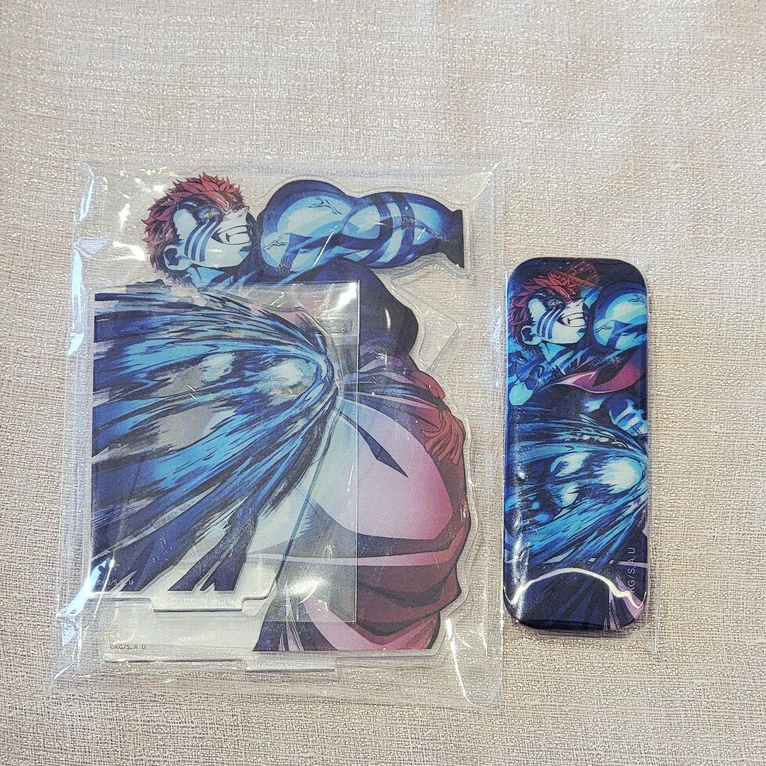 鬼滅の刃 webshopくじ 猗窩座 レイヤードアクリルスタンド 缶バッジ