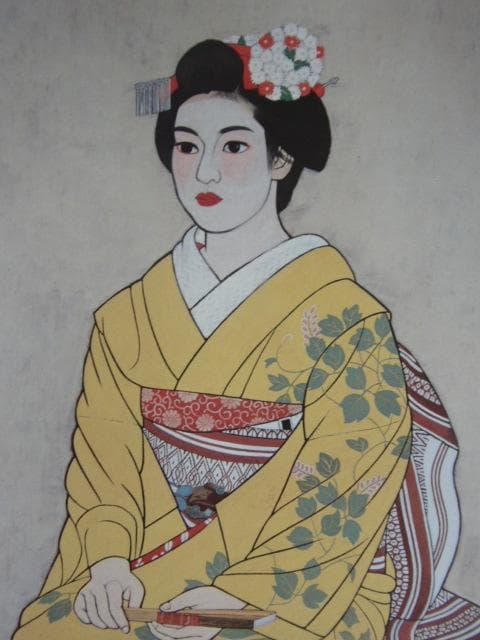 真作/茗圃/風花翁/夏富士山水図/名古屋/日泰寺/所蔵伝来/布袋屋掛軸HJ-63