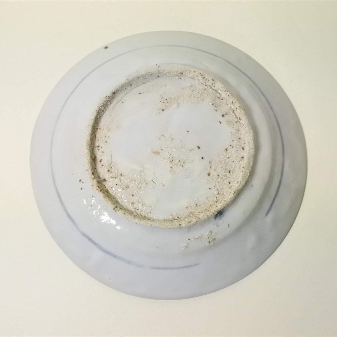 中国　明末清初　呉須　染付　鳥　草花　皿　骨董品　アンティーク