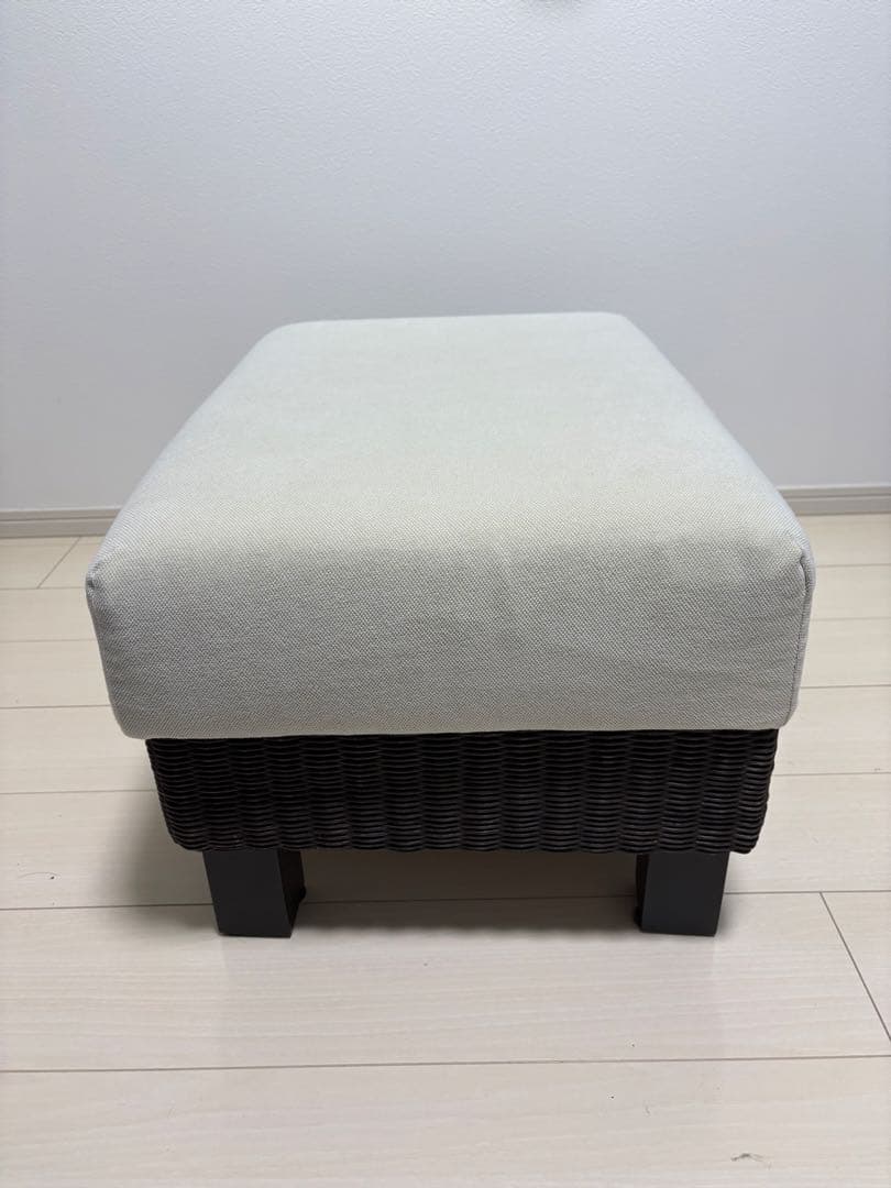 a.flat シン・ソファ　オットマン オフホワイト（替カバー付：ブルー）