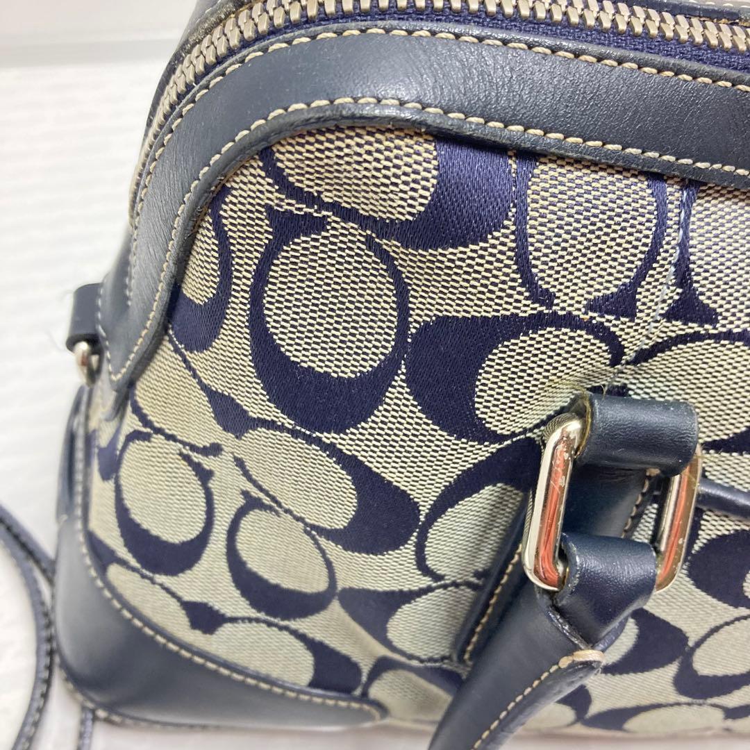 COACH コーチ　2way ミニボストンバッグ　ショルダーバッグ　ネイビー
