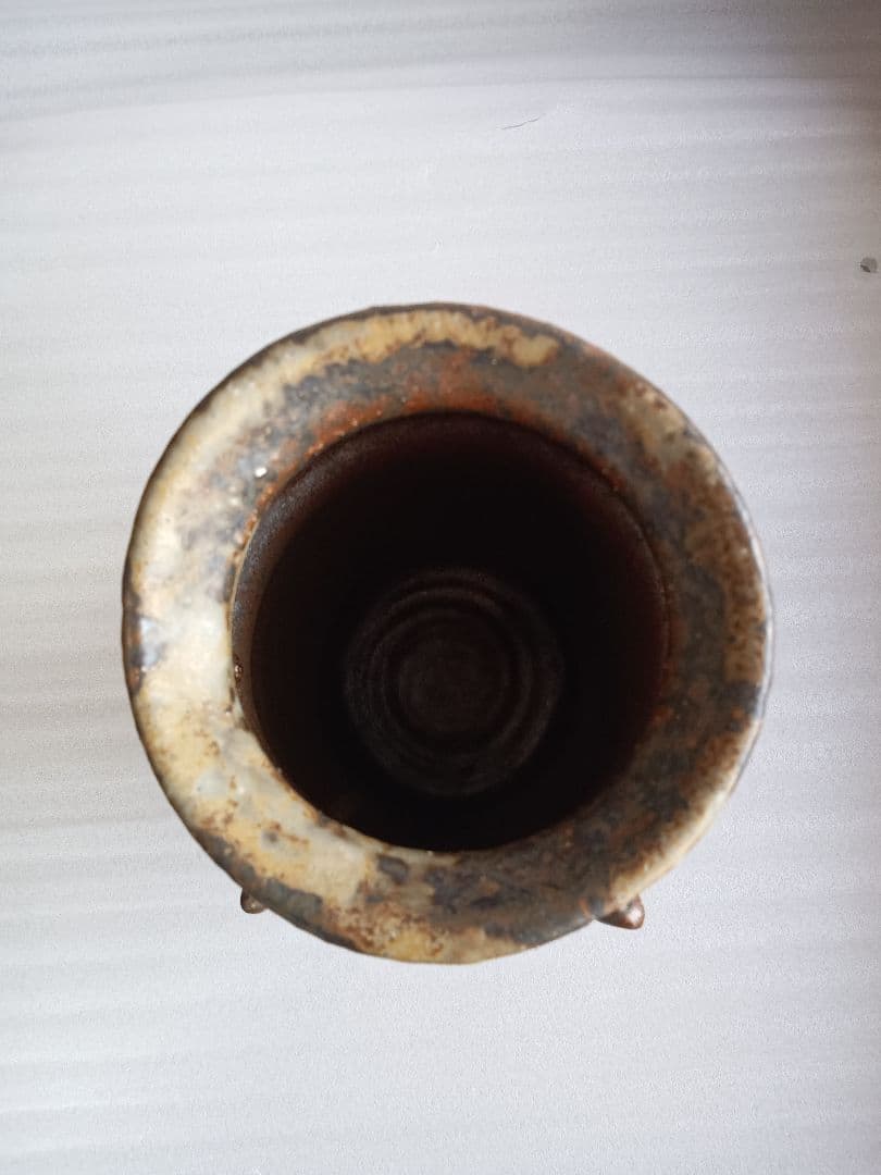 灰釉　花活　越前　西浦武　脇谷窯