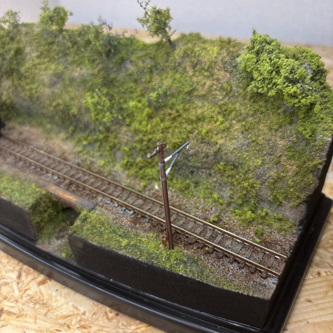 【ケースあり】Nゲージ 撮影背景 保管用ジオラマ -樹々の傍らを走る線路-