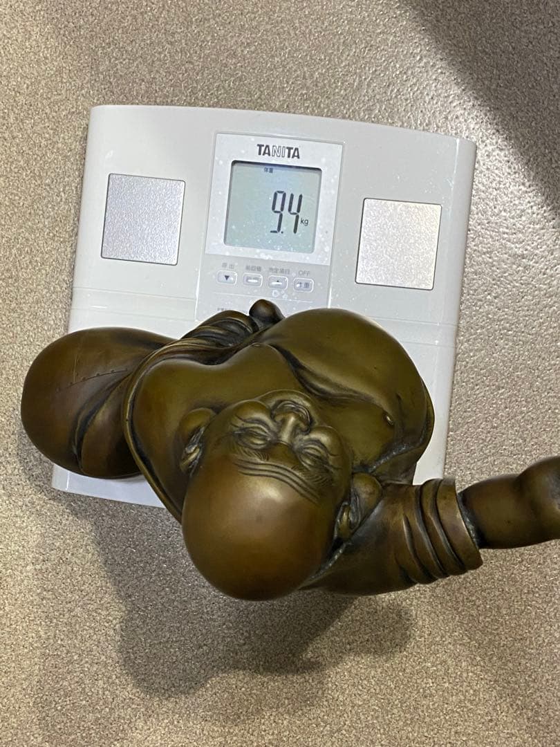 ♦️銅器 布袋様立像 置物飾り 高岡銅器？中国 真鍮製 高さ45.3cm 骨董品