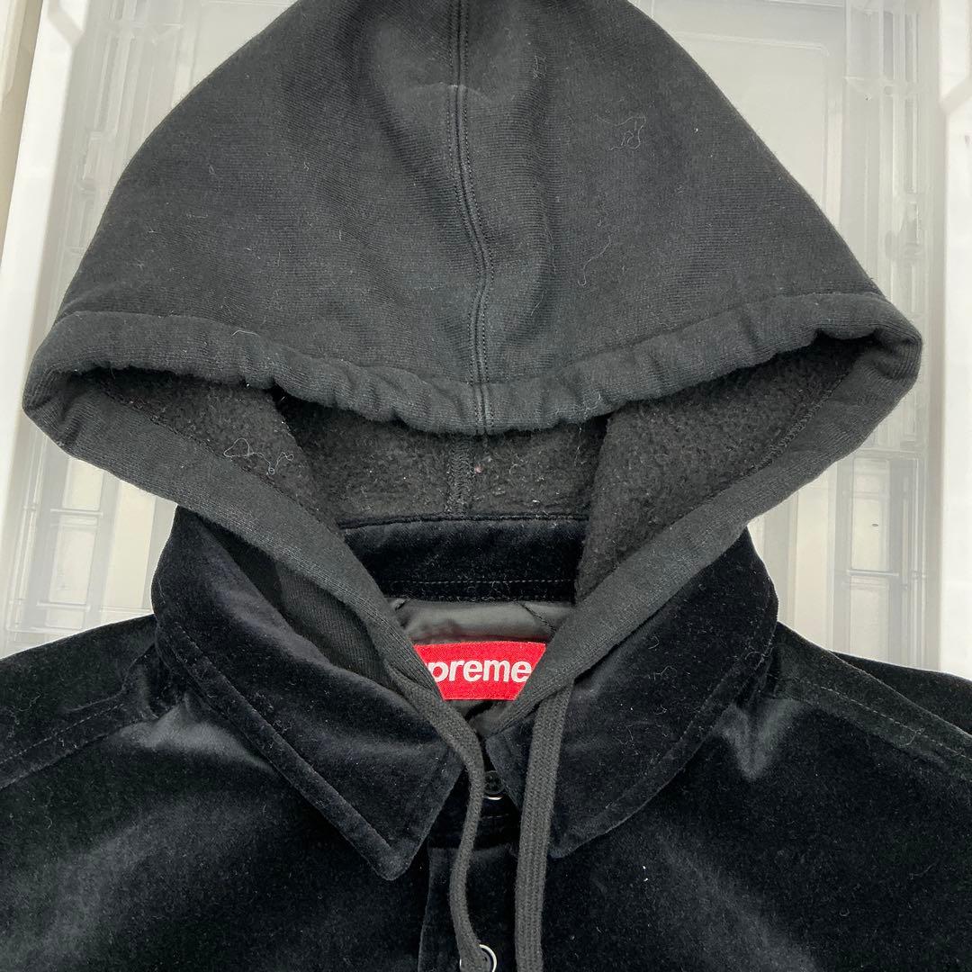 SUPREME 25AW Quilted Lined Hooded ベロアシャツ