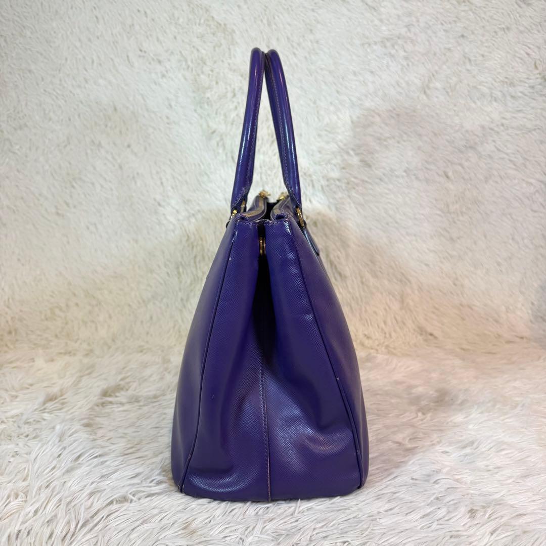 人気✨プラダ ハンドバッグ ガレリア サフィアーノ パープル 三角ロゴ レザー